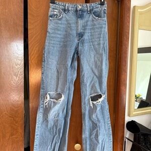 Zara Light Wash High Rise Jeans